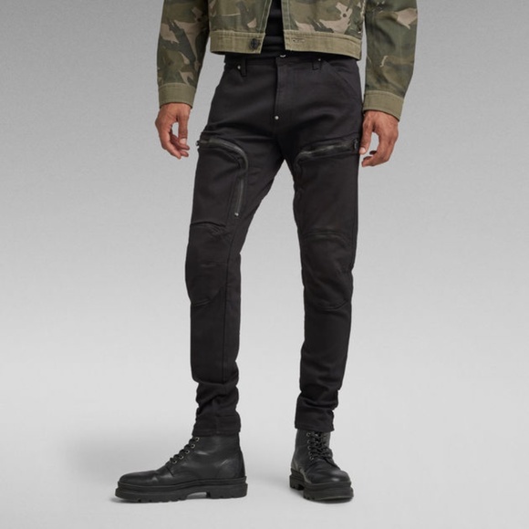 G-Star Raw Black Air Defence Zip Skinny Jeans Size 30 x 32